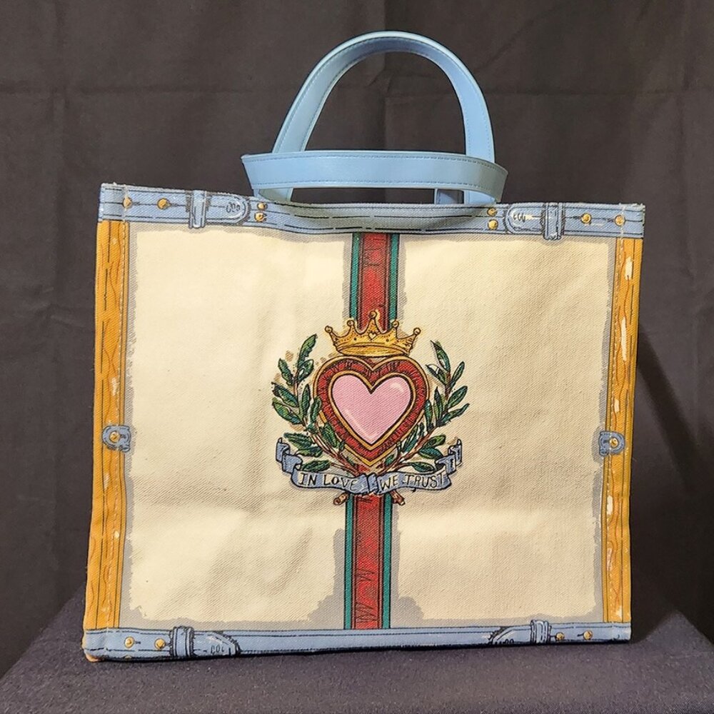 Brighton Canvas Tote Bag "In Love We Trust" "The Queen Has Spoken"